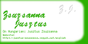 zsuzsanna jusztus business card